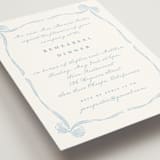 "Bow Frame" - Rehearsal Dinner Cards in Lagoon by Leah Bisch - Detail