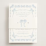 "Bow Frame" - Rehearsal Dinner Cards in Lagoon by Leah Bisch - Assembled with Belly Band