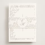 "vintage flourishes" - Rehearsal Dinner Cards in Natural by BR Designs - Assembled with Belly Band