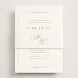 "Chic Script" - Rehearsal Dinner Cards in Garden by Kelly Schmidt - Assembled with Belly Band