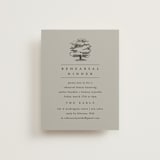 "White Oak" - Rehearsal Dinner Cards in Dove by Amy Kross - Front