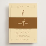 "Classic and Floral" - Rehearsal Dinner Cards in Bark by Jen Ramsey - Assembled with Belly Band