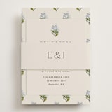 "Blockprint" - Rehearsal Dinner Cards in Almond by Olivia Kanaley Inman - Assembled with Belly Band