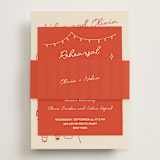 "Party On!" - Rehearsal Dinner Cards in Sangria Spark by Zove Ahhh - Assembled with Belly Band