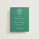 "Palm Tree Crest" - Rehearsal Dinner Cards in Palm by Erika Firm - Front
