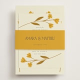 "Vintage Wildflowers" - Rehearsal Dinner Cards in Yolk by Morgan Kendall - Assembled with Belly Band