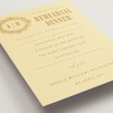 "Vintage Label" - Rehearsal Dinner Cards in Butter by Nazia Hyder - Detail