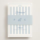 "Scripted" - Rehearsal Dinner Cards in Capri by Creo Study - Assembled with Belly Band