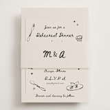 "simple monogram" - Rehearsal Dinner Cards in Lace by Cass Loh - Assembled with Belly Band