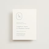 "Leighton" - Rehearsal Dinner Cards in Lakeshore Blue by Jennifer Postorino - Front