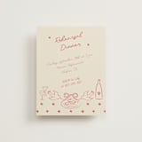 "The Bird Song" - Rehearsal Dinner Cards in Peach by Helena Vitto - Front