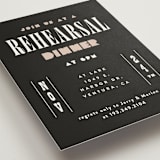 "Bold Stack" - Rehearsal Dinner Cards in Noir by Alethea and Ruth - Detail