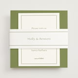 "Perriand" - Rehearsal Dinner Cards in Moss by Megan Davis - Assembled with Belly Band