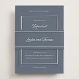 "Ritzy" - Rehearsal Dinner Cards in French Blue by Nicoletta Savod - Assembled with Belly Band