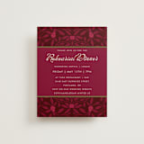 "Victorian Chic" - Rehearsal Dinner Cards in Garnet by Morgan Kendall - Front