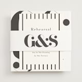 "monogram square" - Rehearsal Dinner Cards in Charcoal by Lori Wemple - Assembled with Belly Band