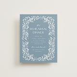 "Porcelain" - Rehearsal Dinner Cards in Delft Blue by Ashley DeMeyere - Front