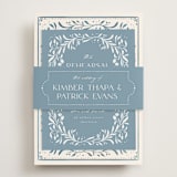 "Porcelain" - Rehearsal Dinner Cards in Delft Blue by Ashley DeMeyere - Assembled with Belly Band