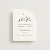 "Countryside Villa" - Rehearsal Dinner Cards in Noir by Shiny Penny Studio - Front