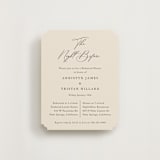 "Love Story" - Rehearsal Dinner Cards in Mocha by Jennifer Postorino - Front