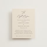 "Love Story" - Rehearsal Dinner Cards in Mocha by Jennifer Postorino - Front