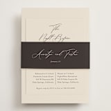 "Love Story" - Rehearsal Dinner Cards in Mocha by Jennifer Postorino - Assembled with Belly Band