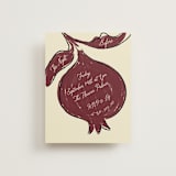 "Love Rests in a Garden" - Rehearsal Dinner Cards in Pomegranate by Helena Vitto - Front