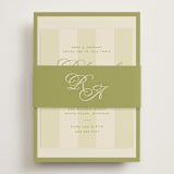 "rory" - Rehearsal Dinner Cards in Olive by Ellen Schlegelmilch - Assembled with Belly Band