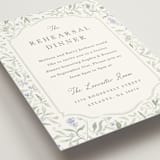 "Delicate Vines" - Rehearsal Dinner Cards in Periwinkle by Kristen Smith - Detail