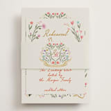 "Chantilly" - Rehearsal Dinner Cards in Sunset by Maja Cunningham - Assembled with Belly Band