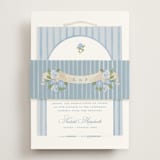 "Coastal crest" - Rehearsal Dinner Cards in Ocean by Creo Study - Assembled with Belly Band
