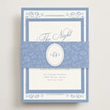 "Constance" - Rehearsal Dinner Cards in Sky by Robert and Stella - Assembled with Belly Band