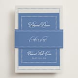 "Amalfi Blue" - Rehearsal Dinner Cards in Blue Mist by Design Lotus - Assembled with Belly Band