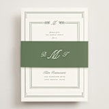 "Court" - Rehearsal Dinner Cards in Leaf by Kate Ahn - Assembled with Belly Band