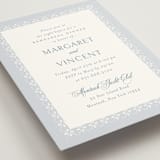 "Coastal Charm" - Rehearsal Dinner Cards in Dusty Blue by Jennifer Postorino - Detail