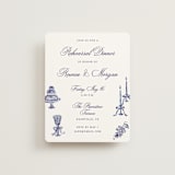 "Blooming Crest" - Rehearsal Dinner Cards in Plum by Cass Loh - Front