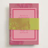 "Maximalist Poppies" - Rehearsal Dinner Cards in Flamingo by Morgan Kendall - Assembled with Belly Band