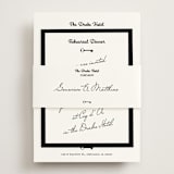"Hotel" - Rehearsal Dinner Cards in Ivory by Studio Suku - Assembled with Belly Band