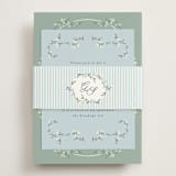 "Trailing Garden" - Rehearsal Dinner Cards in Buttermint by Laura Hankins - Assembled with Belly Band