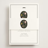"botanical cameo" - Rehearsal Dinner Cards in Swan by Lori Wemple - Assembled with Belly Band