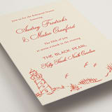 "Kitty Hawk" - Rehearsal Dinner Cards in Lobster by Jackie Crawford - Detail