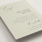"Scripted Initials" - Rehearsal Dinner Cards in Spring by Kelly Schmidt - Detail