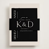 "Modern Monogram" - Rehearsal Dinner Cards in Ecru by Erica Krystek - Assembled with Belly Band