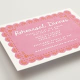 "Vienes" - Rehearsal Dinner Cards in Carnation by Itsy Belle Studio - Detail