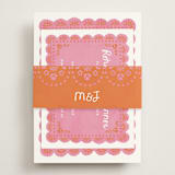 "Vienes" - Rehearsal Dinner Cards in Carnation by Itsy Belle Studio - Assembled with Belly Band