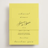 "In Lights" - Rehearsal Dinner Cards in Lemon by Ani Somi - Assembled with Belly Band