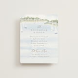 "Bristol" - Rehearsal Dinner Cards in Aqua by Jennifer Wick - Front