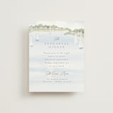 "Bristol" - Rehearsal Dinner Cards in Aqua by Jennifer Wick - Front