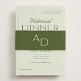 "Swoon" - Rehearsal Dinner Cards in Lemongrass by Sam Dubeau - Assembled with Belly Band