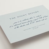 "Landscape Script" - Rehearsal Dinner Cards in Sky by Kelly Schmidt - Detail